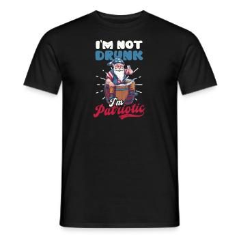 4 juillet American Gnome Not Drunk I’m Patriotic (en anglais seulement) - T-shirt homme - noir - Devant - AI Model Male 178 light (178cm)