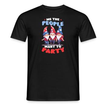 4 juillet American Gnome We People Want To Party - T-shirt homme - noir - Devant - AI Model Male 178 light (178cm)