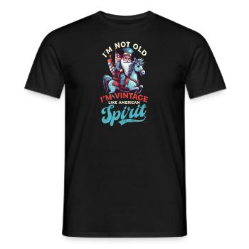 4 juillet American Gnome pas Old American Vintage - T-shirt homme - noir - Devant - AI Model Male 178 light (178cm)
