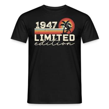 Vintage 1947 Cadeau Anniversaire 1947 Retro 1947 - T-shirt homme - noir - Devant - AI Model Male 178 light (178cm)