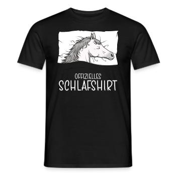 Chemise de nuit officielle Pyjama cheval arabe - T-shirt homme - noir - Devant - AI Model Male 178 light (178cm)