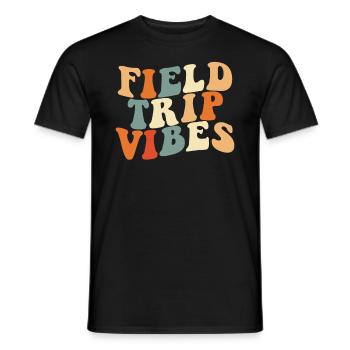 Field Trip Vibes Student Kids Retro Lehrer - Männer T-Shirt - Schwarz - Vorne - AI Model Male 178 light (178cm)