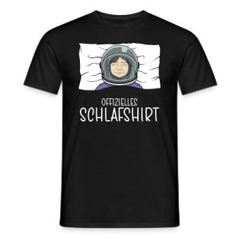 Chemise de nuit officielle Pyjama astronaute - T-shirt homme - noir - Devant - AI Model Male 178 light (178cm)