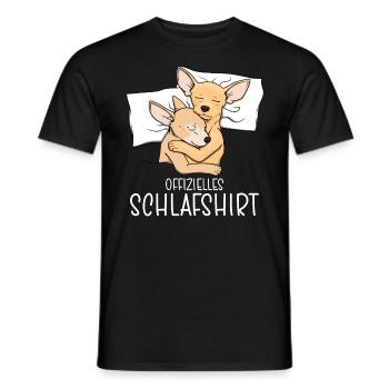 Chemise de nuit officielle Pyjama Chihuahua - T-shirt homme - noir - Devant - AI Model Male 178 light (178cm)