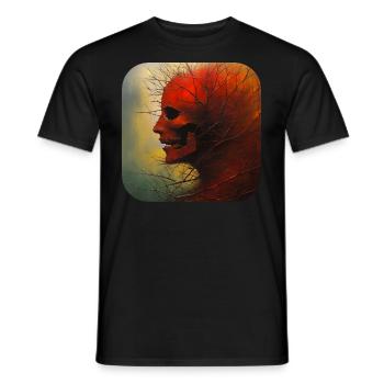 Gloomy Horror Women Face - Men's T-Shirt - black - Front - AI Model Male 178 light (178cm)