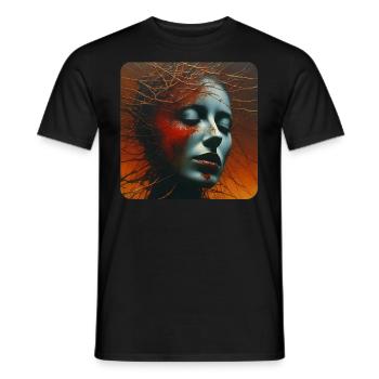 Gloomy Horror Women Face - Men's T-Shirt - black - Front - AI Model Male 178 light (178cm)