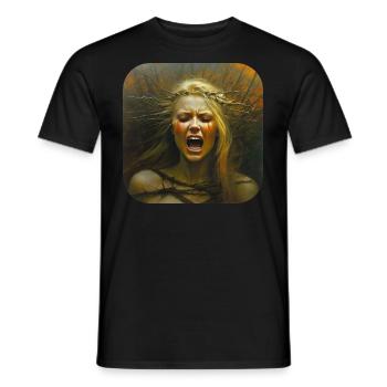 Horror Women Face Banshee - Men's T-Shirt - black - Front - AI Model Male 178 light (178cm)