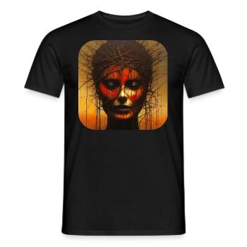 Dark Horror Women Face - Men's T-Shirt - black - Front - AI Model Male 178 light (178cm)