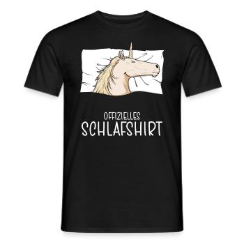 Chemise de nuit officielle Pyjama licorne - T-shirt homme - noir - Devant - AI Model Male 178 light (178cm)