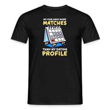 Volleyball Mom Kids More Matches Than Dating Profi - Men's T-Shirt - black - Front - AI Model Male 178 light (178cm)