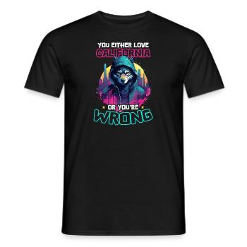 Les amoureux de la Californie vivent en Californie ou à Wron - T-shirt homme - noir - Devant - AI Model Male 178 light (178cm)