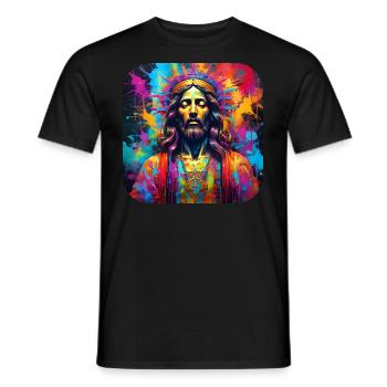 Jesus in Graffiti Style - Men's T-Shirt - black - Front - AI Model Male 178 light (178cm)