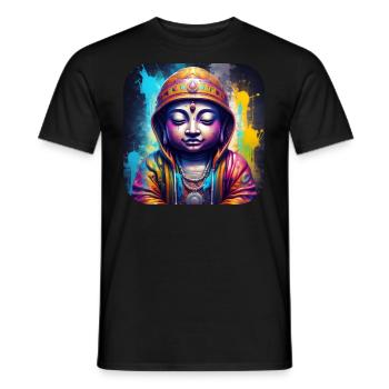 Mystical Spiritual Buddha - Men's T-Shirt - black - Front - AI Model Male 178 light (178cm)