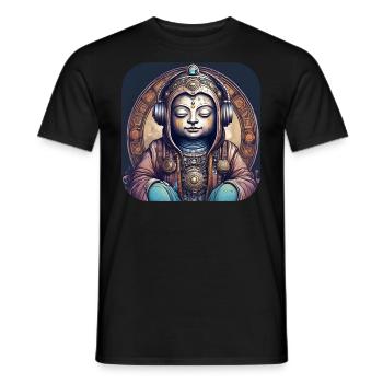 Mystical Spiritual Buddha - Men's T-Shirt - black - Front - AI Model Male 178 light (178cm)