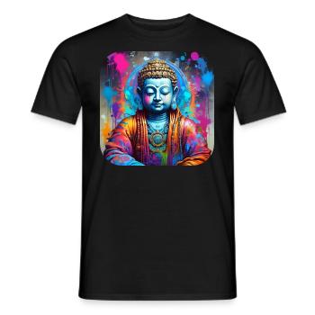 Mystical Spiritual Buddha - Men's T-Shirt - black - Front - AI Model Male 178 light (178cm)