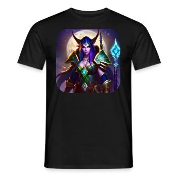 Proud Fantasy Elf Warrior - Men's T-Shirt - black - Front - AI Model Male 178 light (178cm)