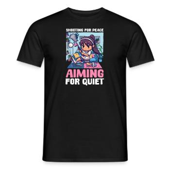 Maman de crosse tirant pour la paix, visant le calme - T-shirt homme - noir - Devant - AI Model Male 178 light (178cm)