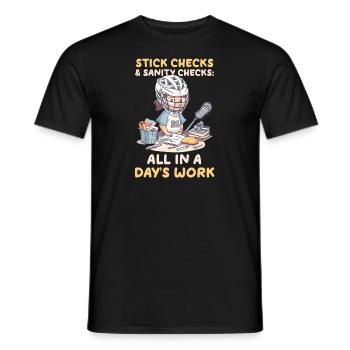 Lacrosse Mom Stick Checks et contrôles de santé mentale - T-shirt homme - noir - Devant - AI Model Male 178 light (178cm)