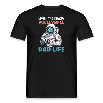 Volley-ball Papa Livin Crazy Volleyball Vie - T-shirt homme - noir - Devant - AI Model Male 178 light (178cm)