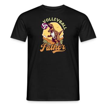 Volleyball Dad Dinosaur Volleyball Father - Men's T-Shirt - black - Front - AI Model Male 178 light (178cm)