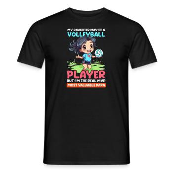Volleyball Dad Most Valuable Papa - Men's T-Shirt - black - Front - AI Model Male 178 light (178cm)