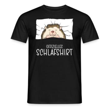 Offizielles Schlafshirt Igel Schlafanzug - Männer T-Shirt - Schwarz - Vorne - AI Model Male 178 light (178cm)