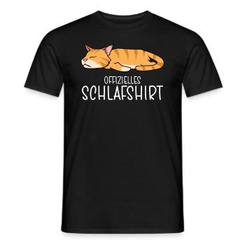 Official Sleep Shirt Cat Pajamas - Men's T-Shirt - black - Front - AI Model Male 178 light (178cm)