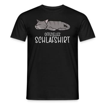 Official Sleep Shirt Cat Pajamas - Men's T-Shirt - black - Front - AI Model Male 178 light (178cm)