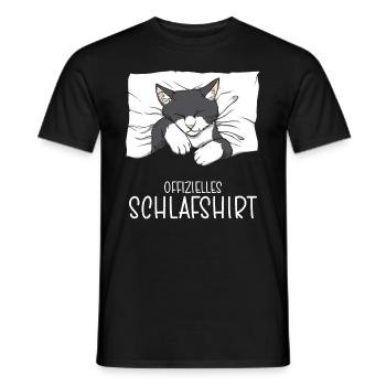 Official Sleep Shirt Cat Pajamas - Men's T-Shirt - black - Front - AI Model Male 178 light (178cm)