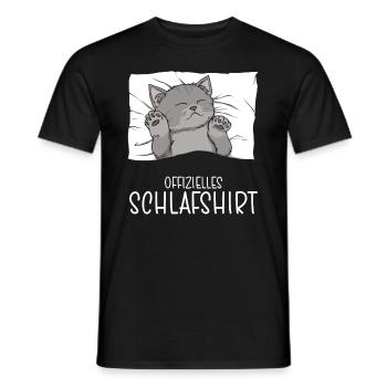 Official Sleep Shirt Cat Pajamas - Men's T-Shirt - black - Front - AI Model Male 178 light (178cm)