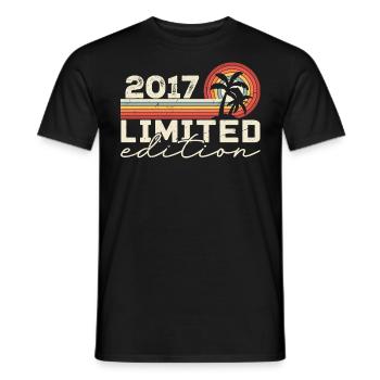Vintage 2017 Retro 2017 Anniversary Gift - Men's T-Shirt - black - Front - AI Model Male 178 light (178cm)