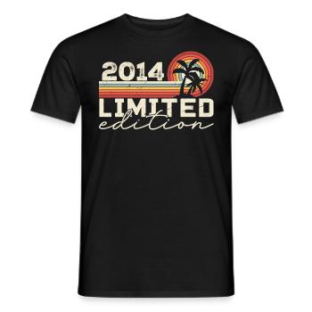 Jahrgang 2014 Retro 2014 Jubiläumsgeschenk - Männer T-Shirt - Schwarz - Vorne - AI Model Male 178 light (178cm)