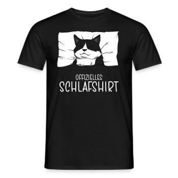 Official Sleep Shirt Cat Pajamas - Men's T-Shirt - black - Front - AI Model Male 178 light (178cm)