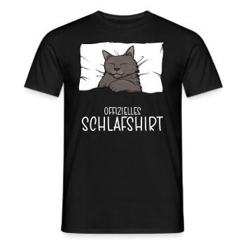 Official Sleep Shirt Cat Pajamas - Men's T-Shirt - black - Front - AI Model Male 178 light (178cm)