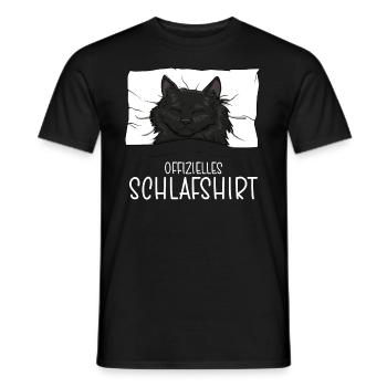 Official Sleep Shirt Cat Pajamas - Men's T-Shirt - black - Front - AI Model Male 178 light (178cm)
