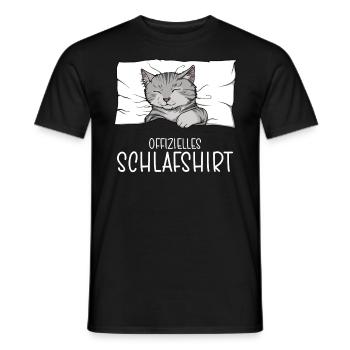 Official Sleep Shirt Cat Pajamas - Men's T-Shirt - black - Front - AI Model Male 178 light (178cm)