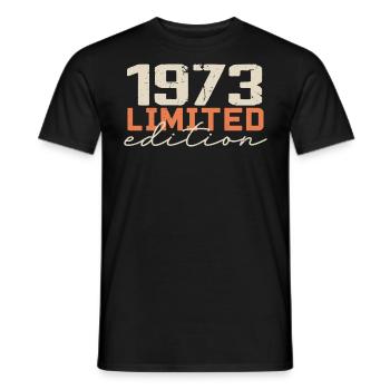 Né en 1973 | Vintage 1973 Anniversaire Rétro - T-shirt homme - noir - Devant - AI Model Male 178 light (178cm)