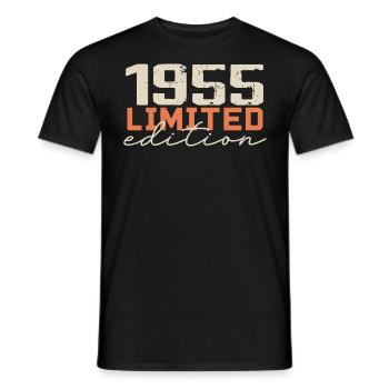 Né en 1955 | Vintage 1955 Anniversaire Rétro - T-shirt homme - noir - Devant - AI Model Male 178 light (178cm)