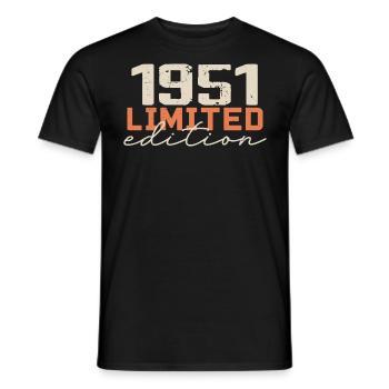 Born in 1951 | Vintage 1951 Retro Birthday - Men's T-Shirt - black - Front - AI Model Male 178 light (178cm)