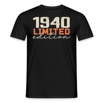 Born in 1940 | Vintage 1940's Retro Anniversary - Men's T-Shirt - black - Front - AI Model Male 178 light (178cm)