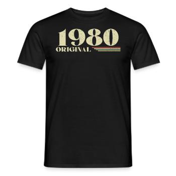 Original 1980 Vintage 1980 anniversaire 1980 rétro - T-shirt homme - noir - Devant - AI Model Male 178 light (178cm)