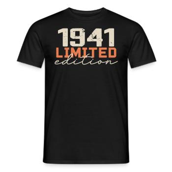 Né en 1941 | Vintage 1941 Anniversaire Rétro - T-shirt homme - noir - Devant - AI Model Male 178 light (178cm)