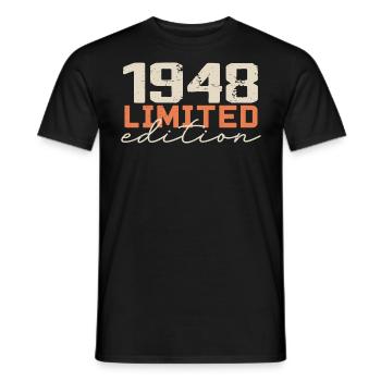 Born in 1948 | Vintage 1948 Retro Birthday - Men's T-Shirt - black - Front - AI Model Male 178 light (178cm)