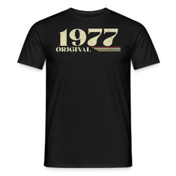 Original 1977 Vintage 1977 anniversaire 1977 rétro - T-shirt homme - noir - Devant - AI Model Male 178 light (178cm)