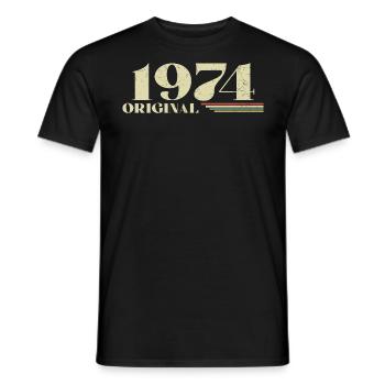Original 1974 Vintage 1974 anniversaire 1974 rétro - T-shirt homme - noir - Devant - AI Model Male 178 light (178cm)