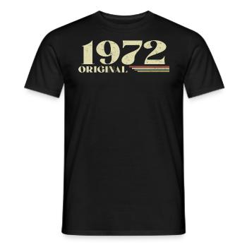 Original 1972 Vintage 1972 anniversaire 1972 rétro - T-shirt homme - noir - Devant - AI Model Male 178 light (178cm)