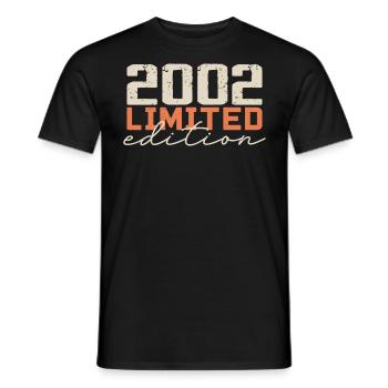 Né en 2002 | Vintage 2002 Anniversaire Rétro - T-shirt homme - noir - Devant - AI Model Male 178 light (178cm)