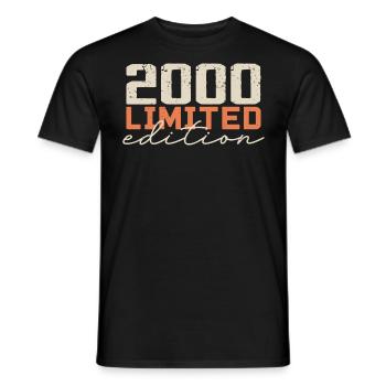 Né en 2000 | Vintage 2000 Anniversaire Rétro - T-shirt homme - noir - Devant - AI Model Male 178 light (178cm)