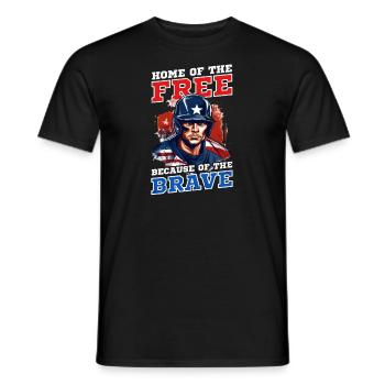 4. Juli Baseball Home Of Free Weil Mutig - Männer T-Shirt - Schwarz - Vorne - AI Model Male 178 light (178cm)