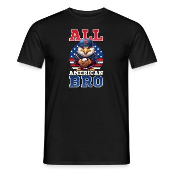 4 juillet Baseball All American Bro Eagle - T-shirt homme - noir - Devant - AI Model Male 178 light (178cm)